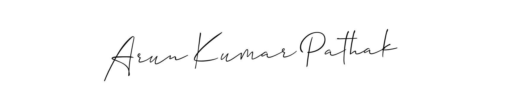 Arun Kumar Pathak stylish signature style. Best Handwritten Sign (Allison_Script) for my name. Handwritten Signature Collection Ideas for my name Arun Kumar Pathak. Arun Kumar Pathak signature style 2 images and pictures png