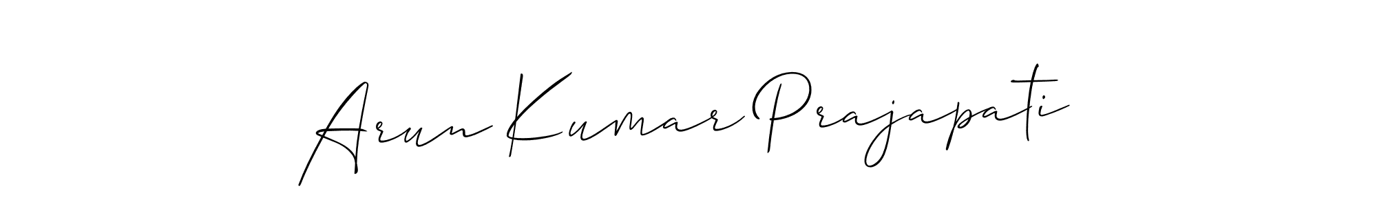 Create a beautiful signature design for name Arun Kumar Prajapati. With this signature (Allison_Script) fonts, you can make a handwritten signature for free. Arun Kumar Prajapati signature style 2 images and pictures png