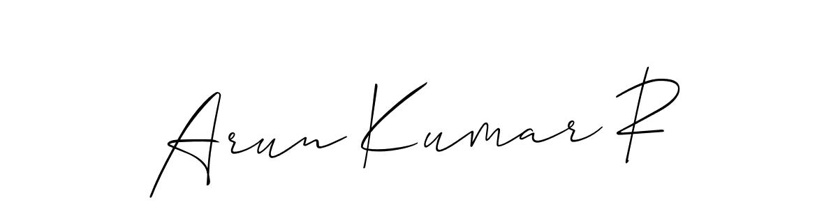 You can use this online signature creator to create a handwritten signature for the name Arun Kumar R. This is the best online autograph maker. Arun Kumar R signature style 2 images and pictures png