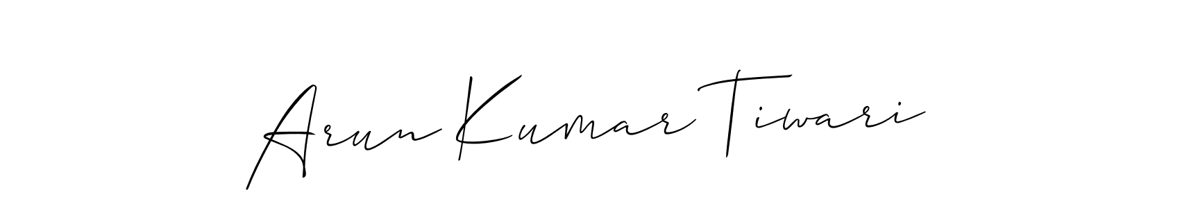 Create a beautiful signature design for name Arun Kumar Tiwari. With this signature (Allison_Script) fonts, you can make a handwritten signature for free. Arun Kumar Tiwari signature style 2 images and pictures png