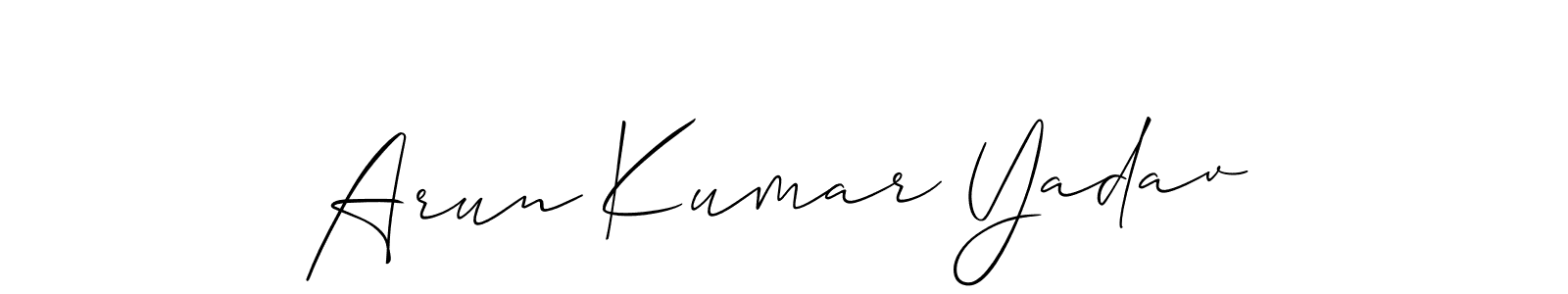 Arun Kumar Yadav stylish signature style. Best Handwritten Sign (Allison_Script) for my name. Handwritten Signature Collection Ideas for my name Arun Kumar Yadav. Arun Kumar Yadav signature style 2 images and pictures png