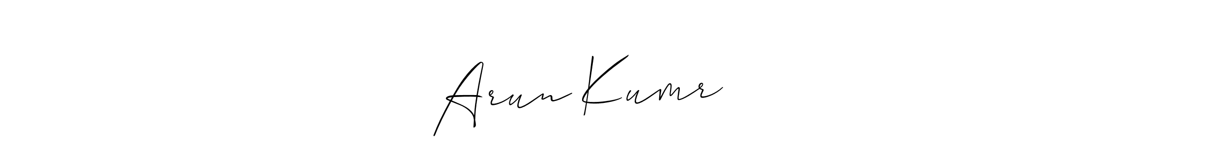 Make a beautiful signature design for name Arun Kumr वर्मा. With this signature (Allison_Script) style, you can create a handwritten signature for free. Arun Kumr वर्मा signature style 2 images and pictures png