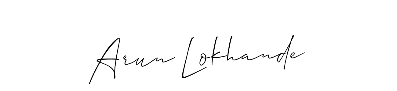 Also You can easily find your signature by using the search form. We will create Arun Lokhande name handwritten signature images for you free of cost using Allison_Script sign style. Arun Lokhande signature style 2 images and pictures png