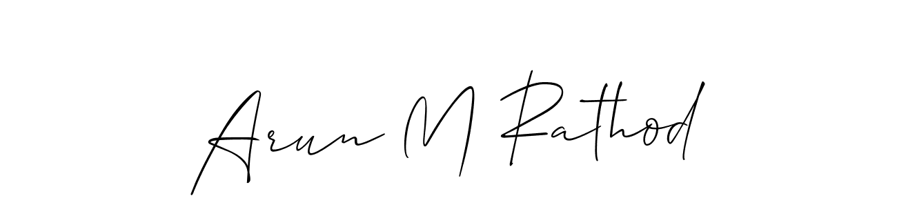 How to make Arun M Rathod name signature. Use Allison_Script style for creating short signs online. This is the latest handwritten sign. Arun M Rathod signature style 2 images and pictures png