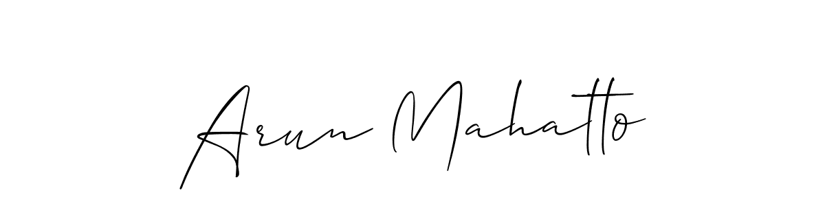 Also You can easily find your signature by using the search form. We will create Arun Mahatto name handwritten signature images for you free of cost using Allison_Script sign style. Arun Mahatto signature style 2 images and pictures png