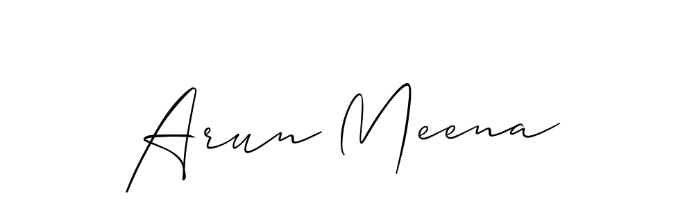 The best way (Allison_Script) to make a short signature is to pick only two or three words in your name. The name Arun Meena include a total of six letters. For converting this name. Arun Meena signature style 2 images and pictures png