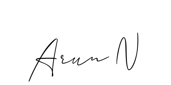 if you are searching for the best signature style for your name Arun N. so please give up your signature search. here we have designed multiple signature styles  using Allison_Script. Arun N signature style 2 images and pictures png