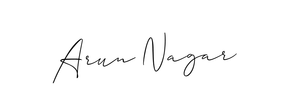 if you are searching for the best signature style for your name Arun Nagar. so please give up your signature search. here we have designed multiple signature styles  using Allison_Script. Arun Nagar signature style 2 images and pictures png