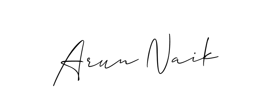Create a beautiful signature design for name Arun Naik. With this signature (Allison_Script) fonts, you can make a handwritten signature for free. Arun Naik signature style 2 images and pictures png