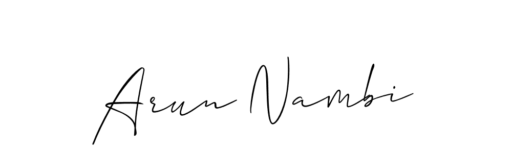 The best way (Allison_Script) to make a short signature is to pick only two or three words in your name. The name Arun Nambi include a total of six letters. For converting this name. Arun Nambi signature style 2 images and pictures png