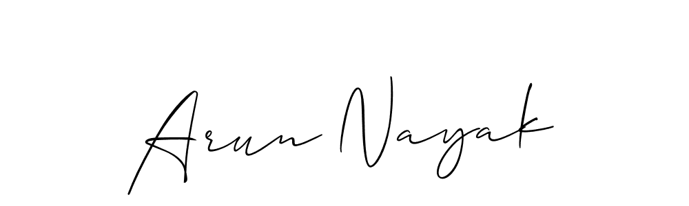 How to make Arun Nayak name signature. Use Allison_Script style for creating short signs online. This is the latest handwritten sign. Arun Nayak signature style 2 images and pictures png