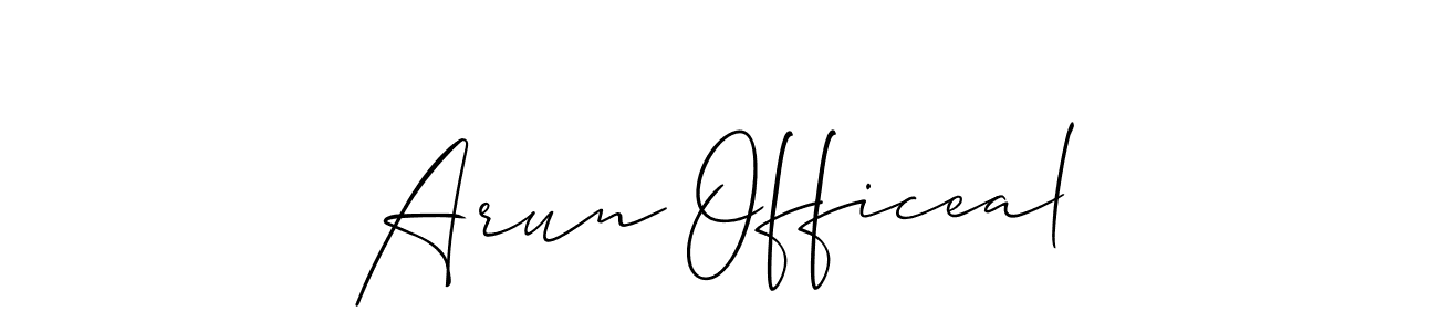 How to make Arun Officeal signature? Allison_Script is a professional autograph style. Create handwritten signature for Arun Officeal name. Arun Officeal signature style 2 images and pictures png