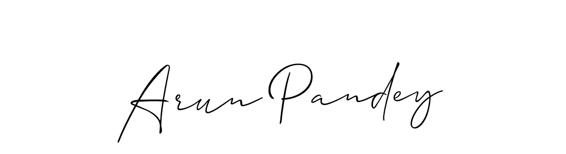 How to make Arun Pandey name signature. Use Allison_Script style for creating short signs online. This is the latest handwritten sign. Arun Pandey signature style 2 images and pictures png