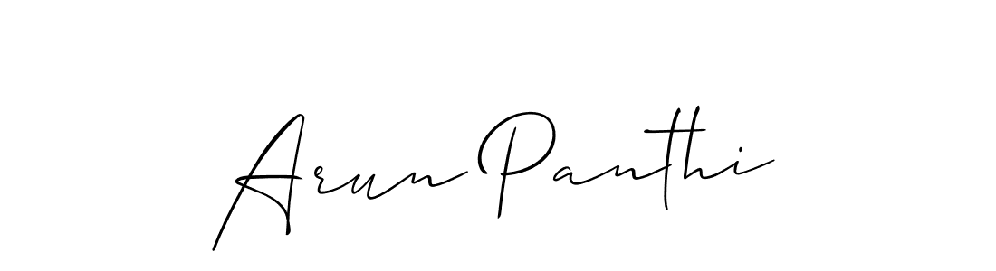 Also we have Arun Panthi name is the best signature style. Create professional handwritten signature collection using Allison_Script autograph style. Arun Panthi signature style 2 images and pictures png