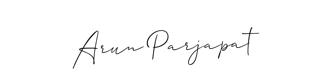 It looks lik you need a new signature style for name Arun Parjapat. Design unique handwritten (Allison_Script) signature with our free signature maker in just a few clicks. Arun Parjapat signature style 2 images and pictures png