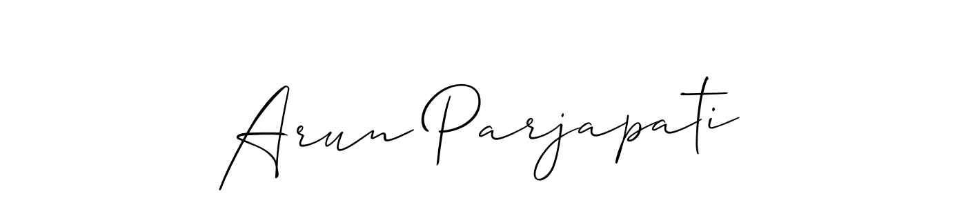 Design your own signature with our free online signature maker. With this signature software, you can create a handwritten (Allison_Script) signature for name Arun Parjapati. Arun Parjapati signature style 2 images and pictures png