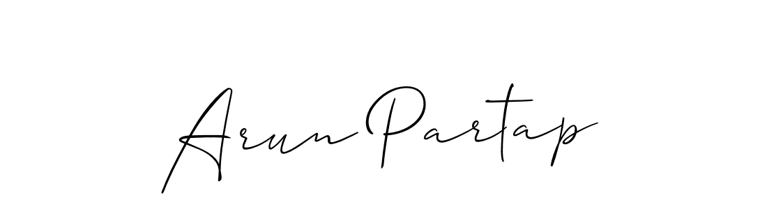 Also we have Arun Partap name is the best signature style. Create professional handwritten signature collection using Allison_Script autograph style. Arun Partap signature style 2 images and pictures png