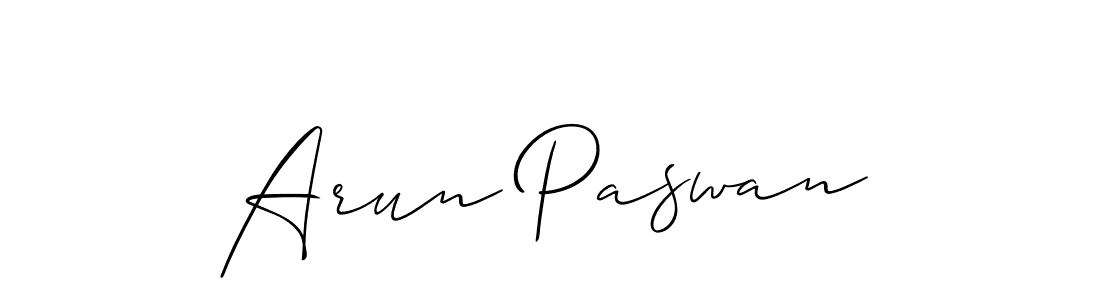 It looks lik you need a new signature style for name Arun Paswan. Design unique handwritten (Allison_Script) signature with our free signature maker in just a few clicks. Arun Paswan signature style 2 images and pictures png