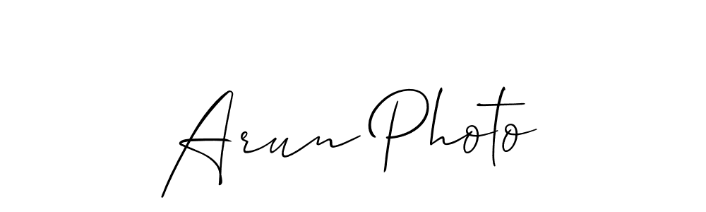 Use a signature maker to create a handwritten signature online. With this signature software, you can design (Allison_Script) your own signature for name Arun Photo. Arun Photo signature style 2 images and pictures png