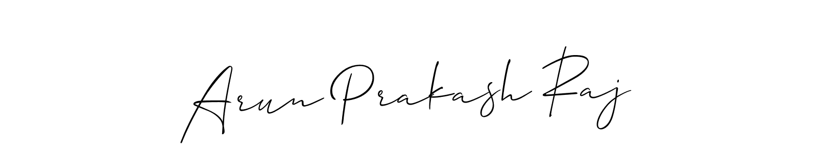 The best way (Allison_Script) to make a short signature is to pick only two or three words in your name. The name Arun Prakash Raj include a total of six letters. For converting this name. Arun Prakash Raj signature style 2 images and pictures png