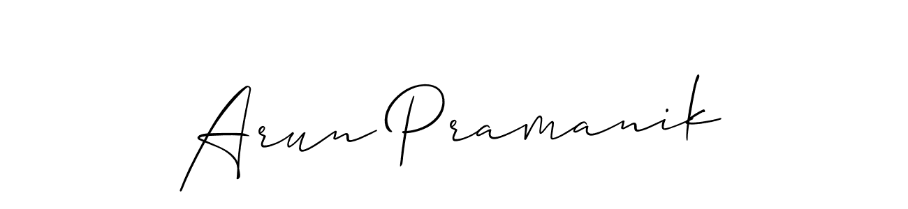 You should practise on your own different ways (Allison_Script) to write your name (Arun Pramanik) in signature. don't let someone else do it for you. Arun Pramanik signature style 2 images and pictures png