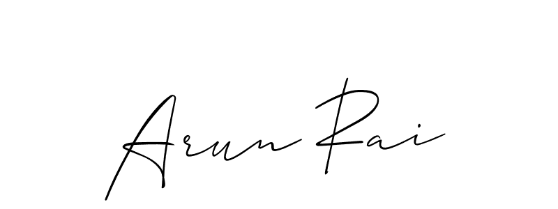 Make a beautiful signature design for name Arun Rai. With this signature (Allison_Script) style, you can create a handwritten signature for free. Arun Rai signature style 2 images and pictures png