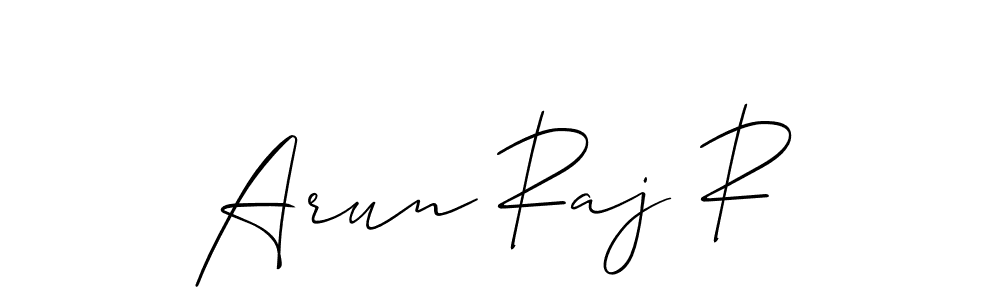 Make a beautiful signature design for name Arun Raj R. With this signature (Allison_Script) style, you can create a handwritten signature for free. Arun Raj R signature style 2 images and pictures png