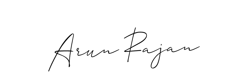 It looks lik you need a new signature style for name Arun Rajan. Design unique handwritten (Allison_Script) signature with our free signature maker in just a few clicks. Arun Rajan signature style 2 images and pictures png