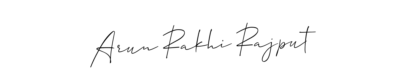 Make a short Arun Rakhi Rajput signature style. Manage your documents anywhere anytime using Allison_Script. Create and add eSignatures, submit forms, share and send files easily. Arun Rakhi Rajput signature style 2 images and pictures png