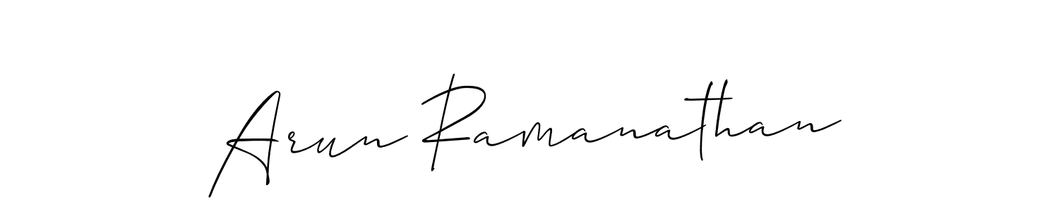 Design your own signature with our free online signature maker. With this signature software, you can create a handwritten (Allison_Script) signature for name Arun Ramanathan. Arun Ramanathan signature style 2 images and pictures png