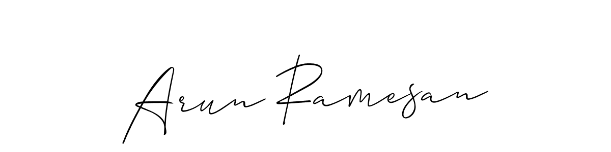 How to make Arun Ramesan signature? Allison_Script is a professional autograph style. Create handwritten signature for Arun Ramesan name. Arun Ramesan signature style 2 images and pictures png