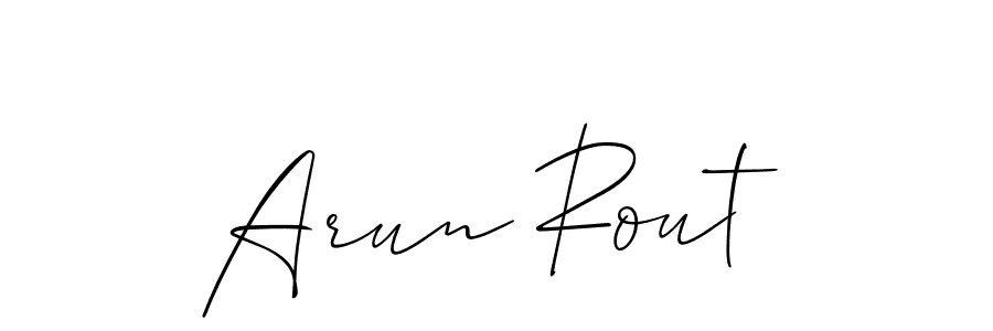 It looks lik you need a new signature style for name Arun Rout. Design unique handwritten (Allison_Script) signature with our free signature maker in just a few clicks. Arun Rout signature style 2 images and pictures png