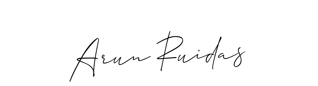 You should practise on your own different ways (Allison_Script) to write your name (Arun Ruidas) in signature. don't let someone else do it for you. Arun Ruidas signature style 2 images and pictures png