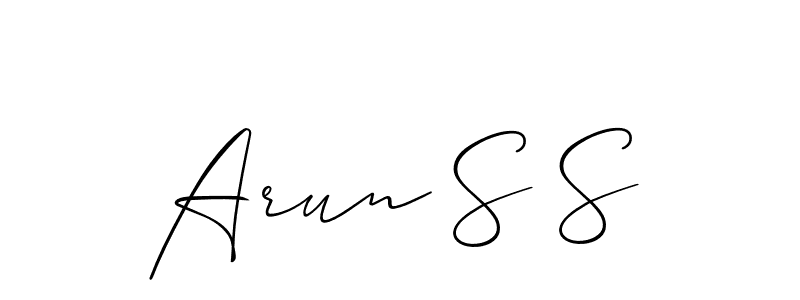 Also we have Arun S S name is the best signature style. Create professional handwritten signature collection using Allison_Script autograph style. Arun S S signature style 2 images and pictures png