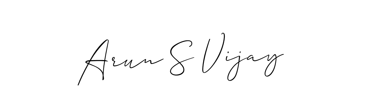 It looks lik you need a new signature style for name Arun S Vijay. Design unique handwritten (Allison_Script) signature with our free signature maker in just a few clicks. Arun S Vijay signature style 2 images and pictures png