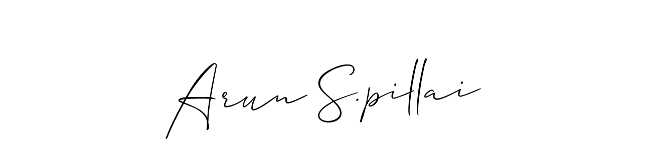 if you are searching for the best signature style for your name Arun S.pillai. so please give up your signature search. here we have designed multiple signature styles  using Allison_Script. Arun S.pillai signature style 2 images and pictures png