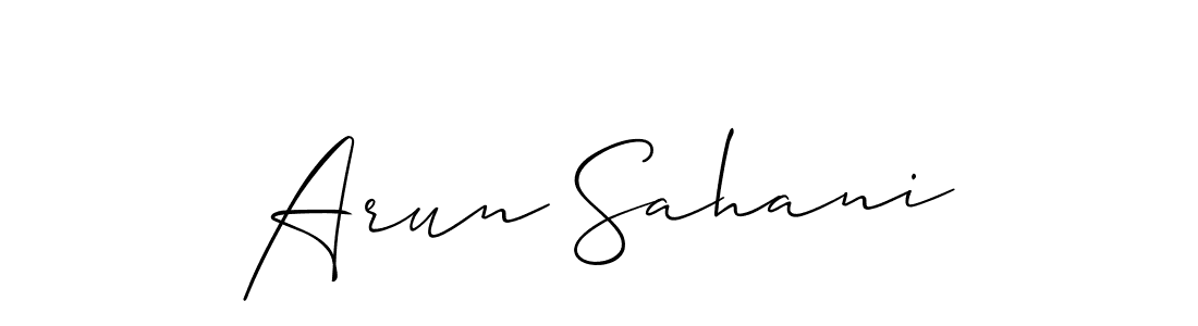 if you are searching for the best signature style for your name Arun Sahani. so please give up your signature search. here we have designed multiple signature styles  using Allison_Script. Arun Sahani signature style 2 images and pictures png