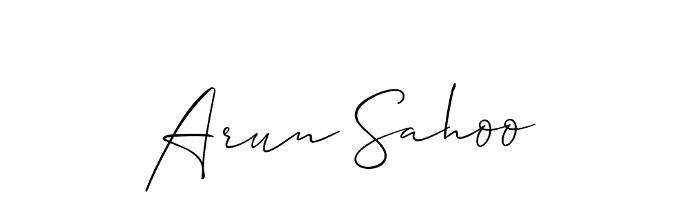 Use a signature maker to create a handwritten signature online. With this signature software, you can design (Allison_Script) your own signature for name Arun Sahoo. Arun Sahoo signature style 2 images and pictures png