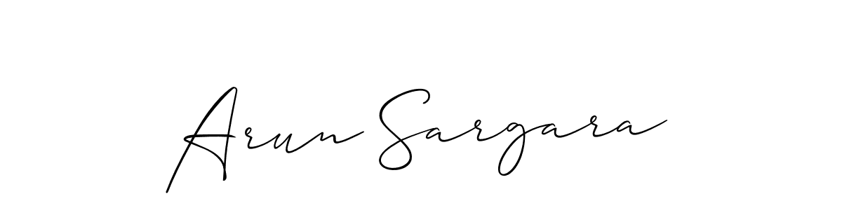 How to make Arun Sargara signature? Allison_Script is a professional autograph style. Create handwritten signature for Arun Sargara name. Arun Sargara signature style 2 images and pictures png