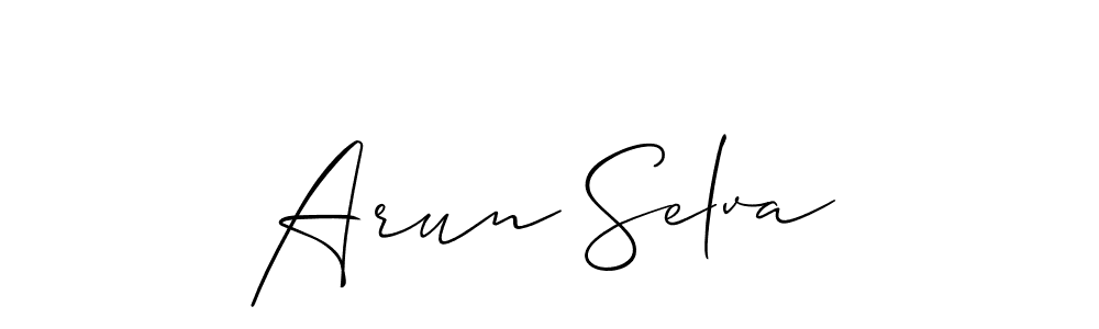 Make a short Arun Selva signature style. Manage your documents anywhere anytime using Allison_Script. Create and add eSignatures, submit forms, share and send files easily. Arun Selva signature style 2 images and pictures png