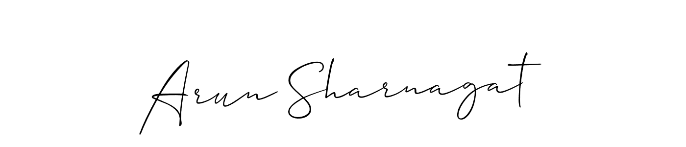 It looks lik you need a new signature style for name Arun Sharnagat. Design unique handwritten (Allison_Script) signature with our free signature maker in just a few clicks. Arun Sharnagat signature style 2 images and pictures png