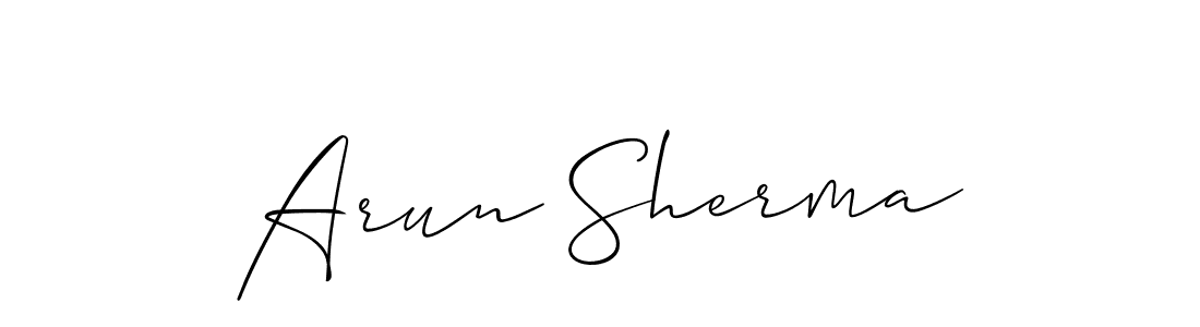 Create a beautiful signature design for name Arun Sherma. With this signature (Allison_Script) fonts, you can make a handwritten signature for free. Arun Sherma signature style 2 images and pictures png