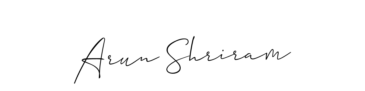 Also we have Arun Shriram name is the best signature style. Create professional handwritten signature collection using Allison_Script autograph style. Arun Shriram signature style 2 images and pictures png