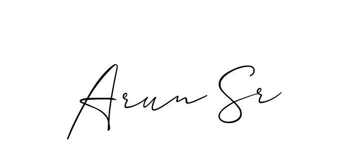 Create a beautiful signature design for name Arun Sr. With this signature (Allison_Script) fonts, you can make a handwritten signature for free. Arun Sr signature style 2 images and pictures png