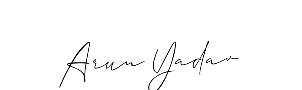 Similarly Allison_Script is the best handwritten signature design. Signature creator online .You can use it as an online autograph creator for name Arun Yadav. Arun Yadav signature style 2 images and pictures png