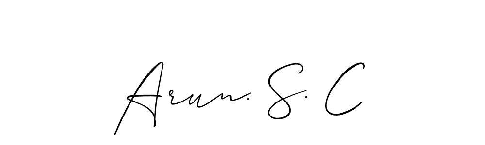 Make a beautiful signature design for name Arun. S. C. With this signature (Allison_Script) style, you can create a handwritten signature for free. Arun. S. C signature style 2 images and pictures png