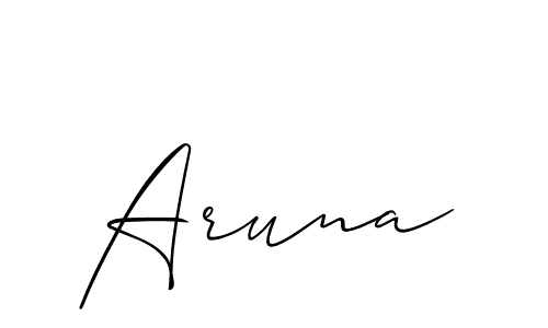 Use a signature maker to create a handwritten signature online. With this signature software, you can design (Allison_Script) your own signature for name Aruna. Aruna signature style 2 images and pictures png