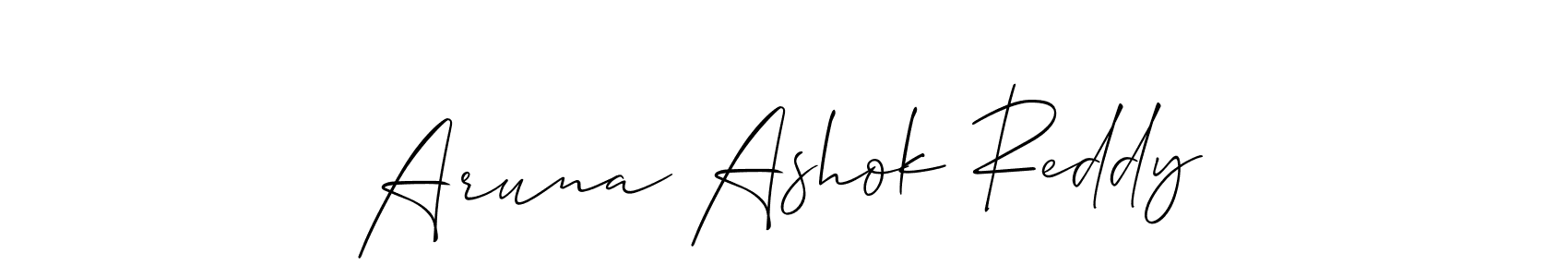 The best way (Allison_Script) to make a short signature is to pick only two or three words in your name. The name Aruna Ashok Reddy include a total of six letters. For converting this name. Aruna Ashok Reddy signature style 2 images and pictures png