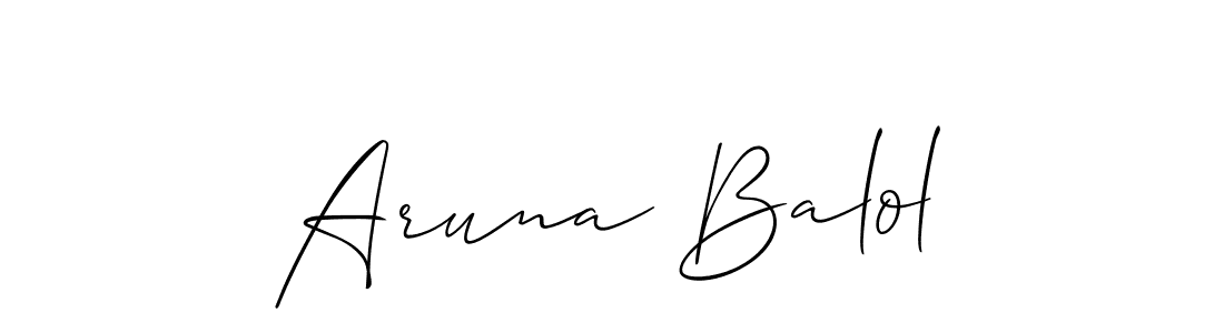 Make a beautiful signature design for name Aruna Balol. With this signature (Allison_Script) style, you can create a handwritten signature for free. Aruna Balol signature style 2 images and pictures png