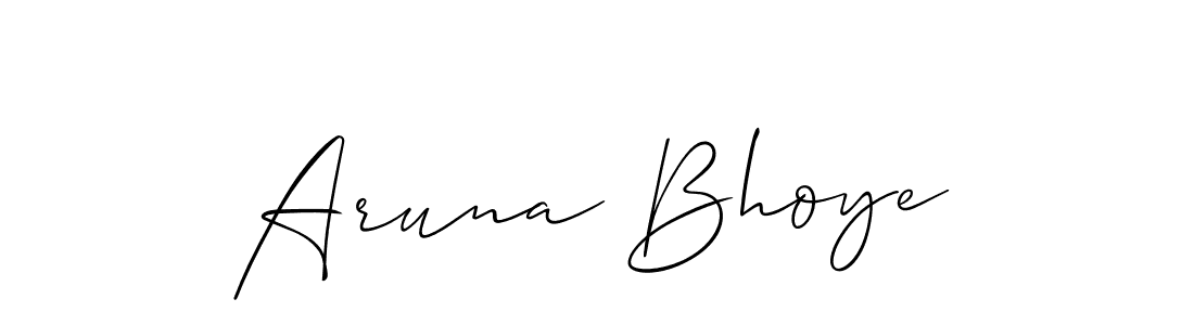 Make a beautiful signature design for name Aruna Bhoye. With this signature (Allison_Script) style, you can create a handwritten signature for free. Aruna Bhoye signature style 2 images and pictures png